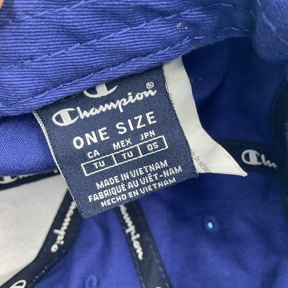 Champion Blue Hook & Loop Adjustable Cotton Cap Hat One Size - Picture 7 of 8